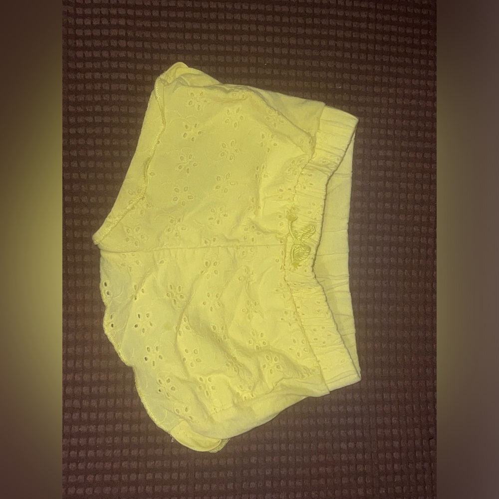 Yellow Eyelet BABY Shorts - 6-9M